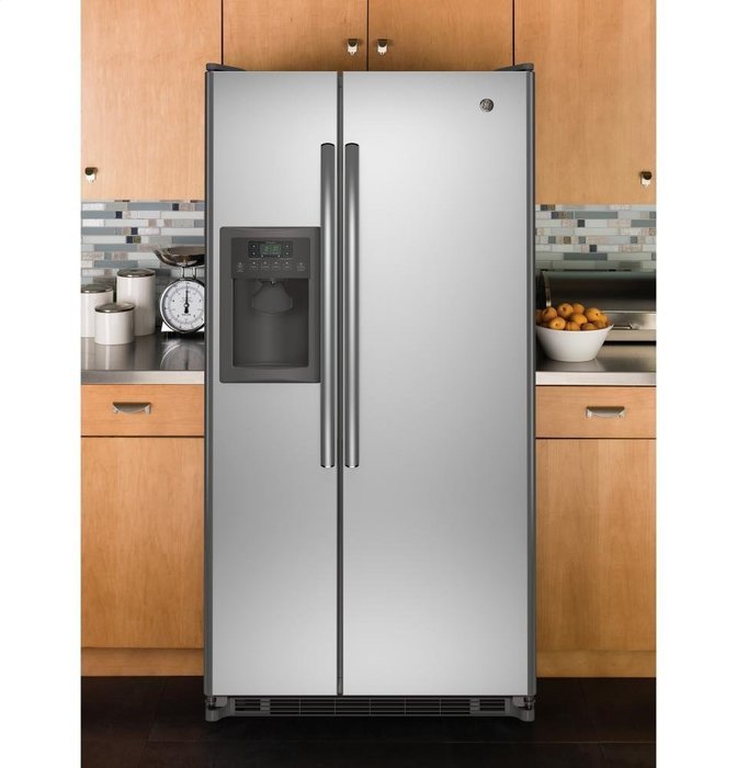 GE GSE22ESHSS 21.8 Cu. Ft. Stainless Steel Side-By-Side Refrigerator - Energy Star N7