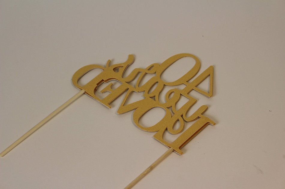 All About Details Gold 40-Years-Loved Cake Topper