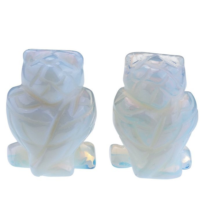 JOVIVI 1pc Natural Carved Gemstones Owl Figurine 1.5'' Room Decoration, with Gift Box (Tiger Eye) N12