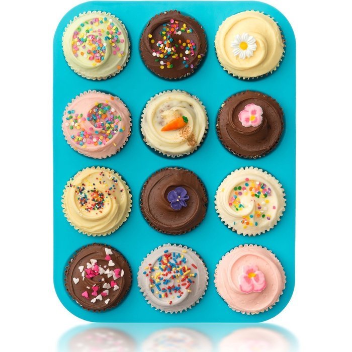 Ylife Large Muffin Pans - Top Non Stick Bakeware for Muffins, Cakes and Cupcakes - 12 Cups Texas Jumbo Silicone... N3