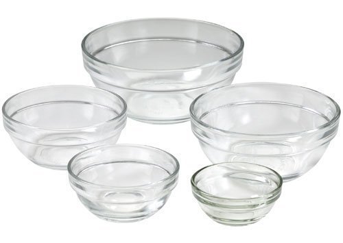 Glass Bowl Set / Small Dipping Bowls / Spa Manicure Bowls (5 Nested Bowls in Various Sizes)
