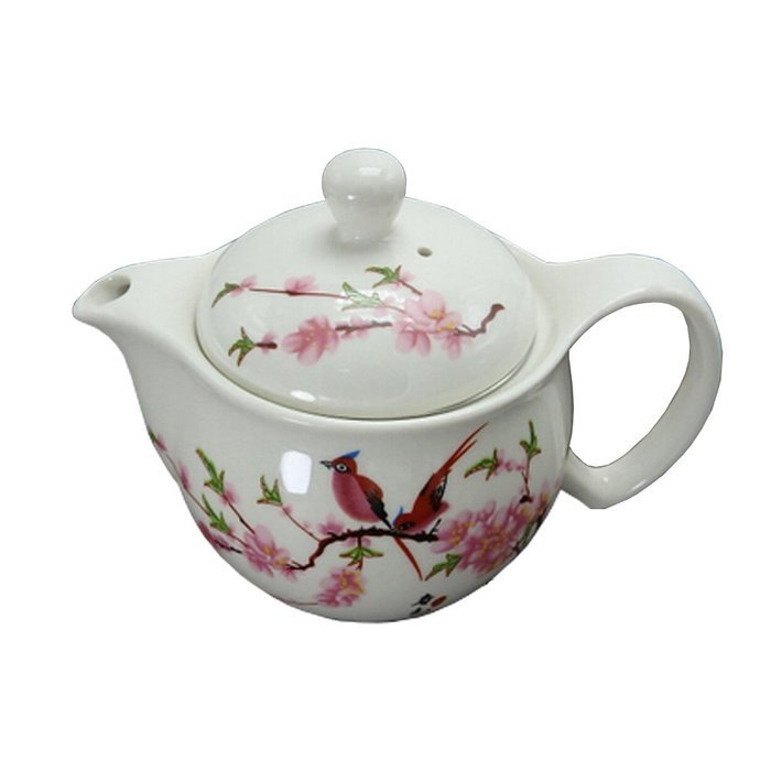 Peach Blossom Stylish Ceramic Teapot With Tea Infuser Tea Kettle N2