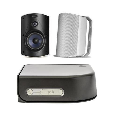 Polk Audio Atrium6 All-Weather Outdoor Loudspeaker, 50Hz-27kHz, Pair, White - Bundle With Polk Audio Omni A1 75W...