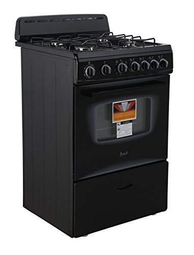 AVANTI GR2415CB Gas Range Sealed Burners, 24", Black N2