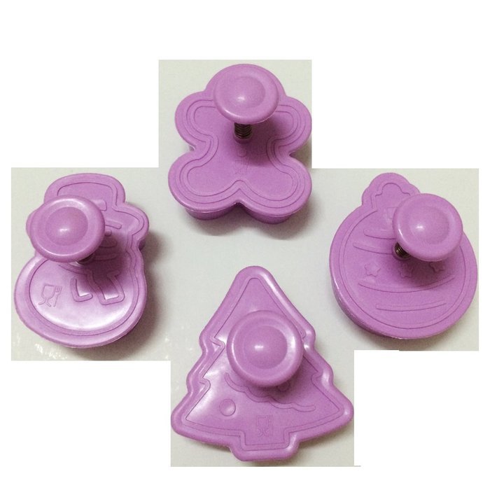 Christmas Plunger Cutters Set,Ubaker Fondant Cake Decorating Sugarcraft Cookie Cutter Color Purple(Snowman, Gingerbread... N6