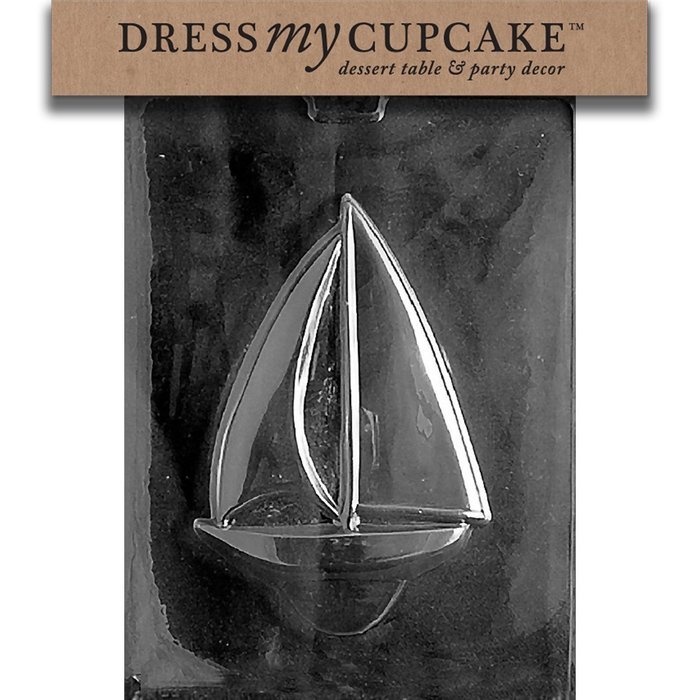 Dress My Cupcake Chocolate Candy Mold, Large Sailboat, Nautical