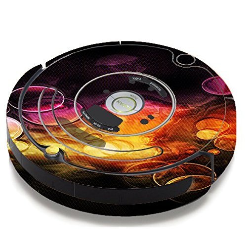 Skin Decal Vinyl Wrap For IRobot Roomba 650 655 Vacuum / Orange Bubbles