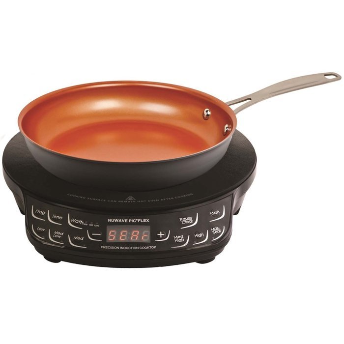 NuWave PIC Compact Precision Induction Cooktop w/ 9-inch Hard Anodized Fry Pan & Storage Case Bundle