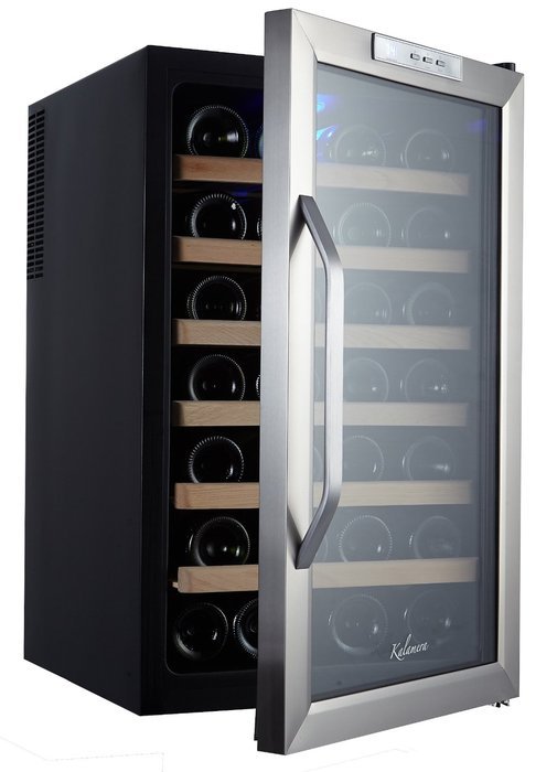 Kalamera 28 Bottle Stainless Steel Freestanding Wine Refrigerator N6