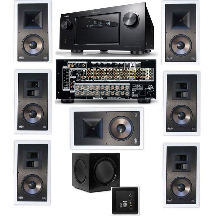 Klipsch KL-7800-THX 7.1 In-Wall-SW-310-Denon IN-Command AVR-4520CI A/V- White