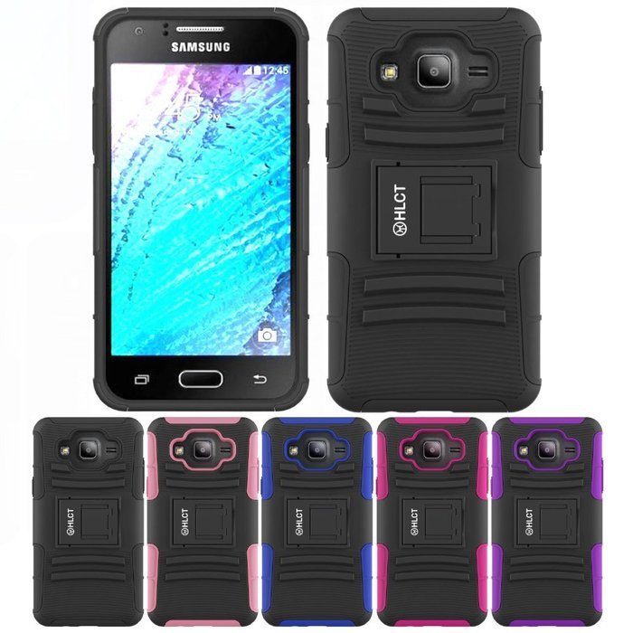 Galaxy J5 Case, HLCT Rugged Shock Proof Dual-Layer PC and Soft Silicone Case With Built-In Kickstand for Samsung... N22