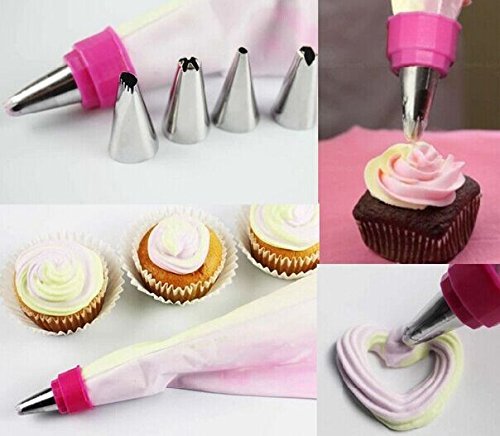 HOCUS&trade; Colorswirl 2-color Coupler Decorating Kit, 12-inch Nonstick Reusable Decorating Piping Bags with Double... N13