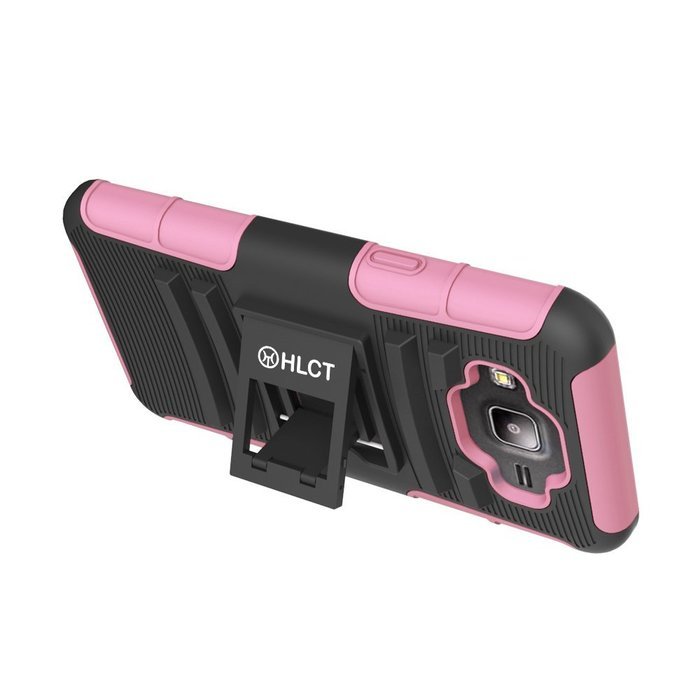 Galaxy J5 Case, HLCT Rugged Shock Proof Dual-Layer PC and Soft Silicone Case With Built-In Kickstand for Samsung... N24