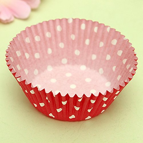 100pcs Red Polka Dot Muffin Cupcake Paper Liners Cups N6