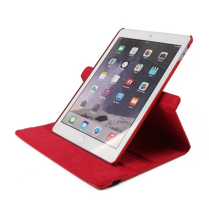 ipad Case Red,TechCode 360 Degrees Rotating Magnetic PU Leather with Stand Smart Auto Sleep/Wake Feature Case... N78