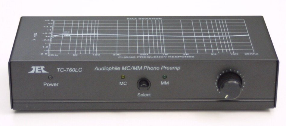 TCC TC-760LC BLACK MM/MC Phono Preamp w/Level Control; includes optional PREMIUM HIGH POWER AC Adaptor