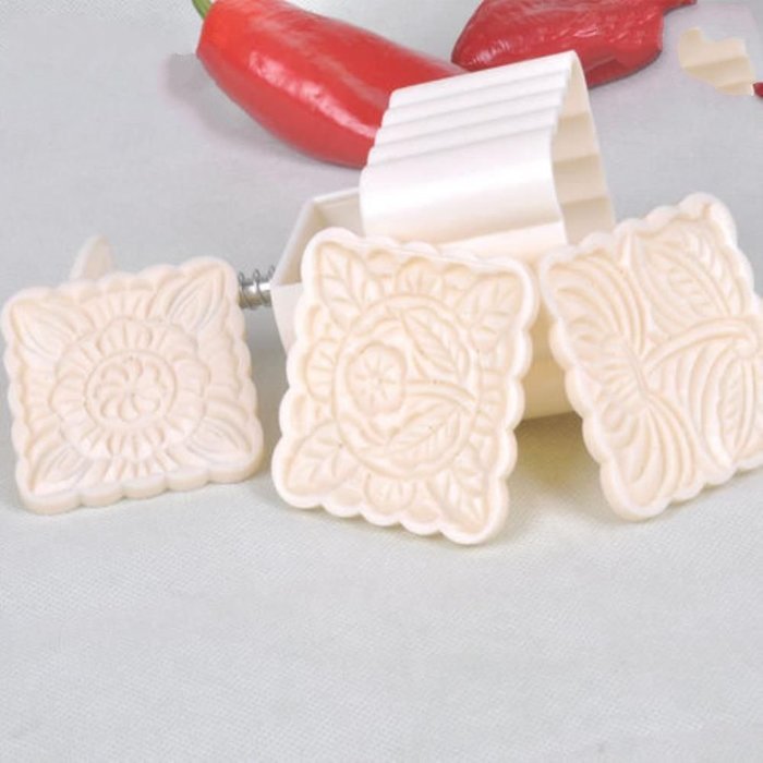 Moon Cake Mold Mould 150~180g & Flowers 3 Round Large Stamps DIY Tool N3