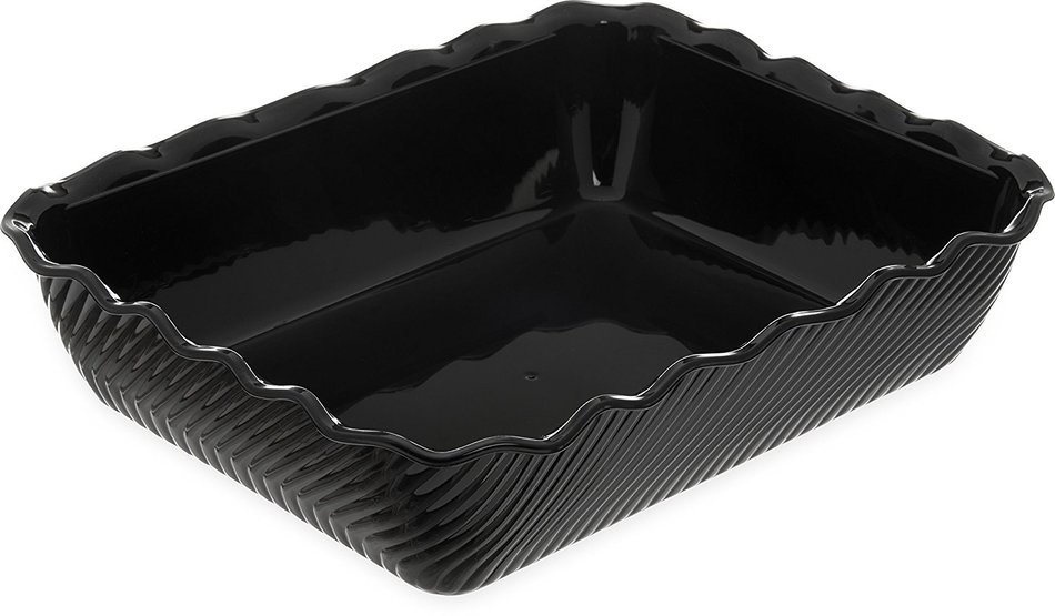 Carlisle 696603 Tulip Deli SAN Crock, 10 lb. Capacity, 13.06 x 10.37 x 3.25", Black (Case of 6) N2