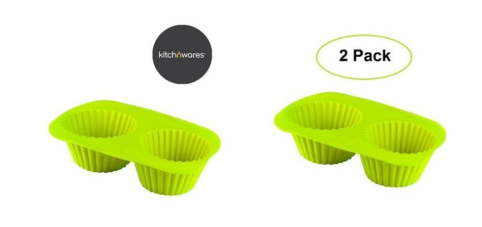 Silicone Baking Cups ,Cupcake Liner, Muffin Cups Nonstick Heat-Resistant Flexible Food Grade Set Of 2 -(Red) .... N2