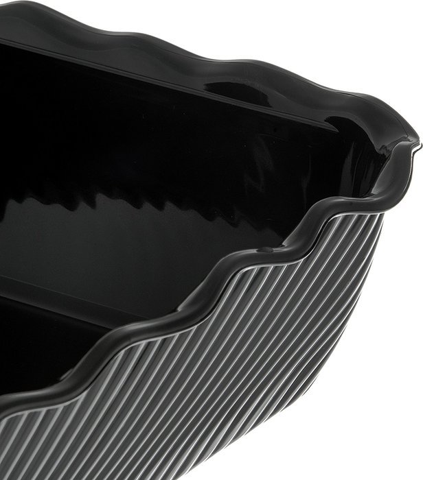 Carlisle 696603 Tulip Deli SAN Crock, 10 lb. Capacity, 13.06 x 10.37 x 3.25", Black (Case of 6) N4