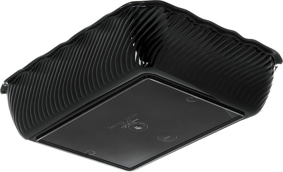 Carlisle 696603 Tulip Deli SAN Crock, 10 lb. Capacity, 13.06 x 10.37 x 3.25", Black (Case of 6) N5