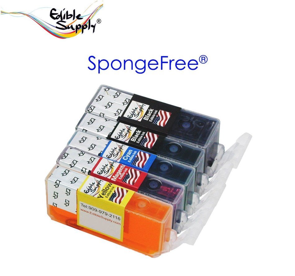 Edible Supply Refillable Edible Ink Cartridge Combo Set for Canon iP4820 iP4920 iX6520 MG5120 MG5220 MG5320 MX882...