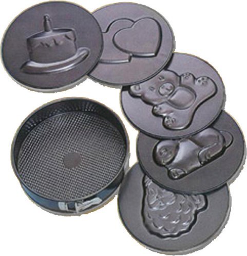 Paderno World Cuisine 10.25 Inch Non-Stick Fluted Springform Pan (with 6 interchangeable imprints)