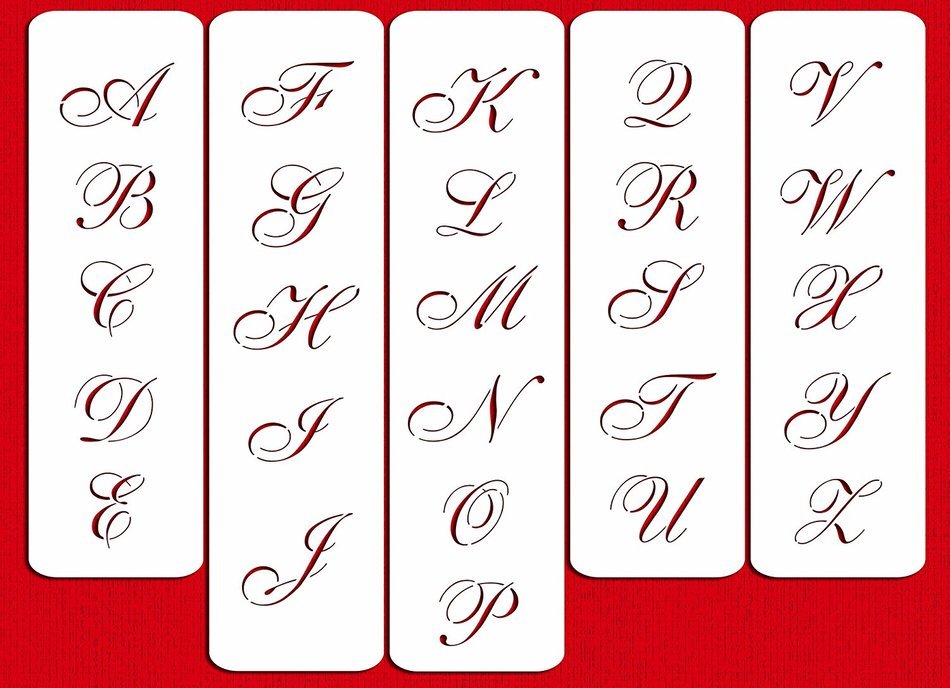 Designer Stencils C111 2.25 Inch Large Script Cake Stencil, Beige/semi-transparent N2