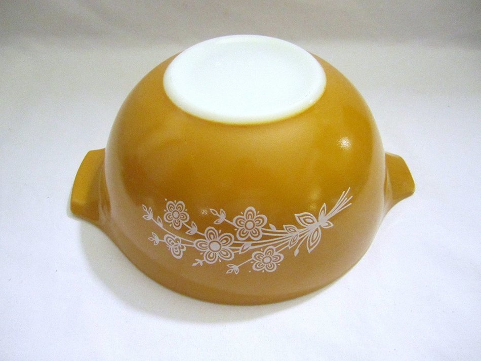 S Vintage Pyrex Butterfly Gold Quart Cinderella Mixing Nesting Batter Bowl N