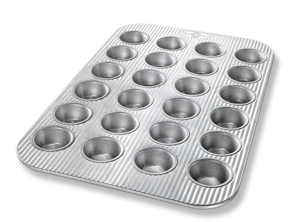 USA Pan Bakeware Aluminized Steel Mini Muffin Pan, 24 Cup