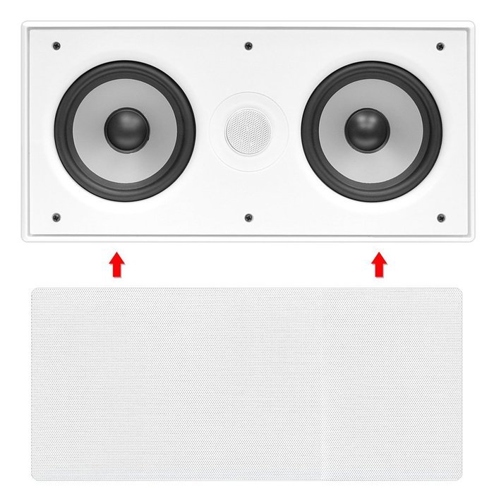 Pyle PDIWCS56 In-Wall / In-Ceiling Dual 5.25-Inch Center Channel Sound System, 2-Way, Flush Mount, White, Single...