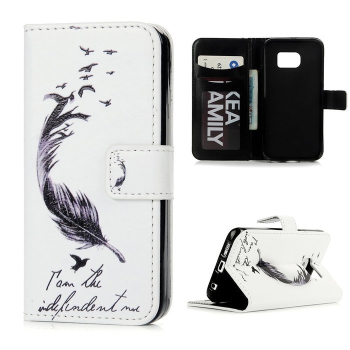S6 Edge Case,Samsung Galaxy S6 Edge Case - Wallet Folio Flip Premuim PU Leather Case Colorful Print Design with... N49