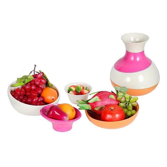 Mixing Bowl 4 Piece Stackable Multifunction Fruit Basket Serving Bowl Set N3