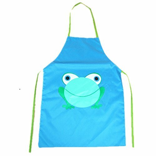 Kids Waterproof Aprons,Cartoon Frog Pattern Aprons,Let Clothes Clean N6