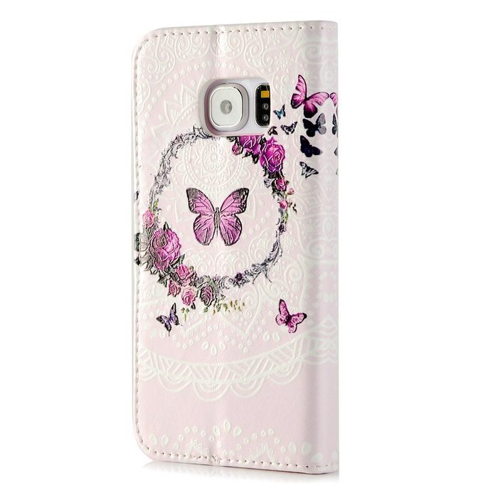 S6 Edge Case,Samsung Galaxy S6 Edge Case - Wallet Folio Flip Premuim PU Leather Case Colorful Print Design with... N54