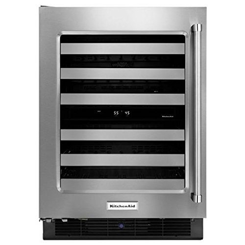 KitchenAid&reg; 24" Wine Cellar with Glass Door and Wood-Front Racks