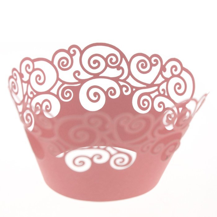 UNIQLED Pack of 60 Artistic Filigree Bake Cake Paper Cups Little Vine Lace Laser Cut Cupcake Wrappers Baking Liners... N6