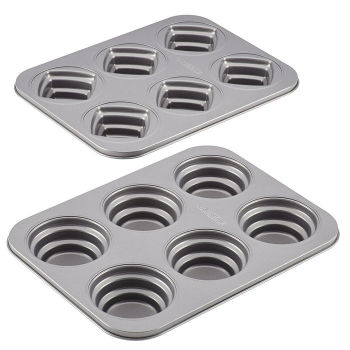 Cake Boss Specialty Nonstick Bakeware 2-Piece Round and Square Mini Stacked Cakelette Pan N4
