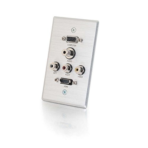 C2G/Cables To Go 41040 HDMI, VGA, 3.5mm Audio, Composite Video and RCA Stereo Audio Pass Through Single Gang Wall... N4