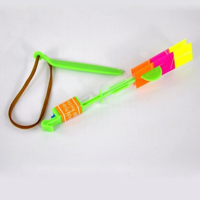 RioRand&reg; 10pcs Amazing Flying Toy Led Arrow Helicopter Copter / Elastic Powered LED Arrow Helicopter, Looking... N4