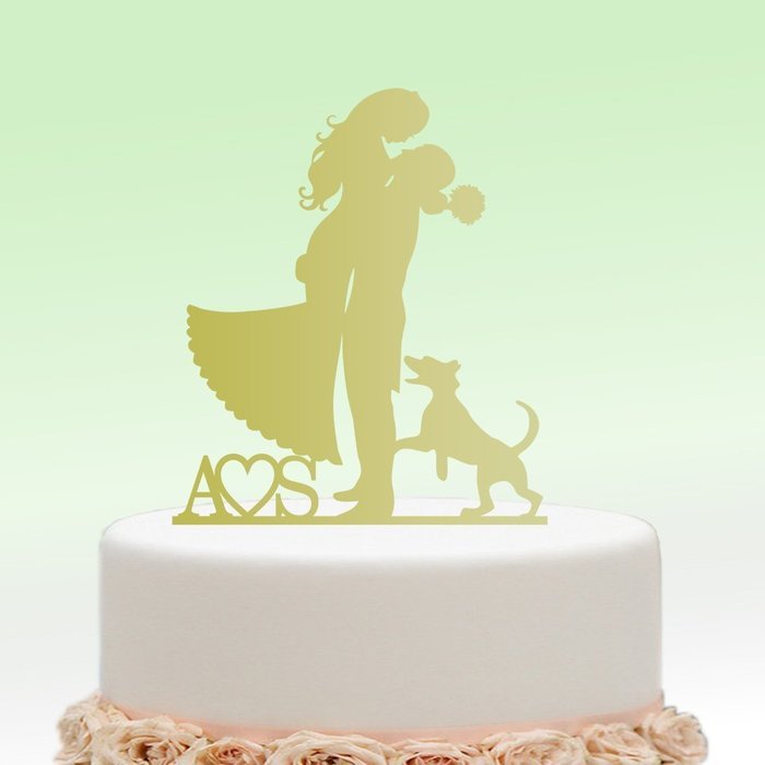 ivisi Personalized Wedding Cake Topper Custom Initial Name Decoration Anniversary Gift (Design 10) N13