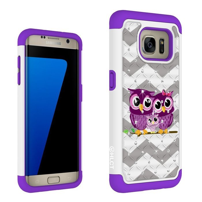 Galaxy S7 Edge Case, HLCT Rugged Shock Proof Dual-Layer Case for Samsung Galaxy S7 Edge (2016) (Green White A) N45