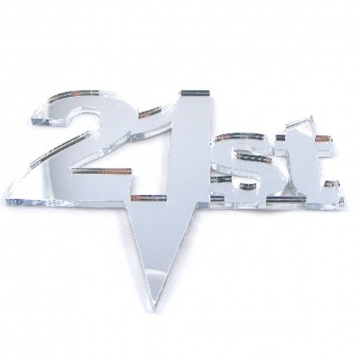 21st Cake Topper Mirror - 6cm with 4cm spike N2