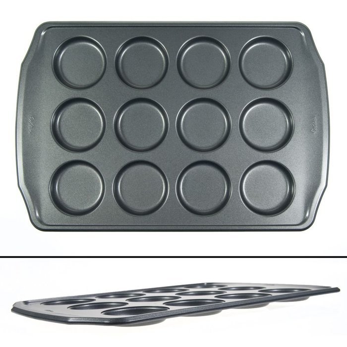 12 Cavity Bake Pan Muffin Top Cookie Whoopie Pie Heavy Duty Metal Sheet Wilton
