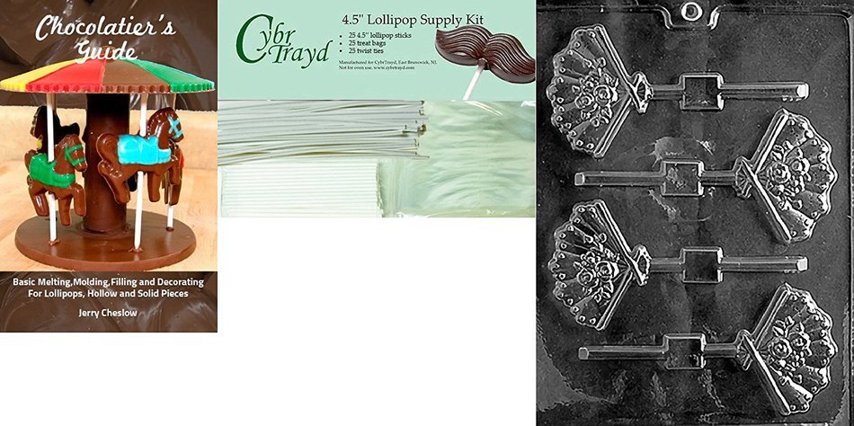 Cybrtrayd W030 Fan Lolly Wedding Chocolate Candy Mold N7