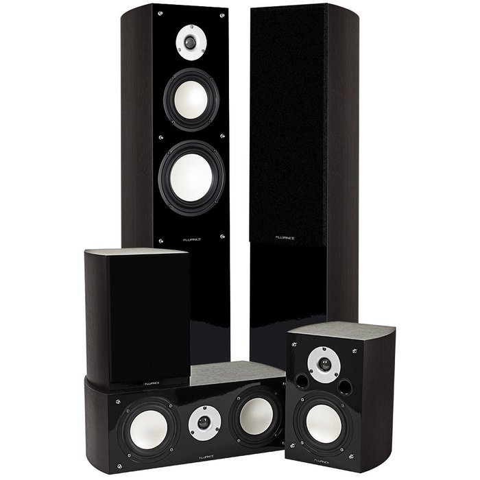 Fluance XL5FDW High Performance Three-Way Floorstanding Tower Speakers - Dark Walnut N4