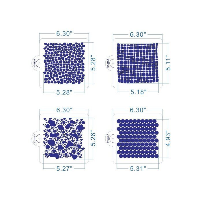 ART Kitchenware New 8pcs/set Wedding Cake Decorating Stencil Honeycomb Grain,Stone Grain Plastic Template Design... N5