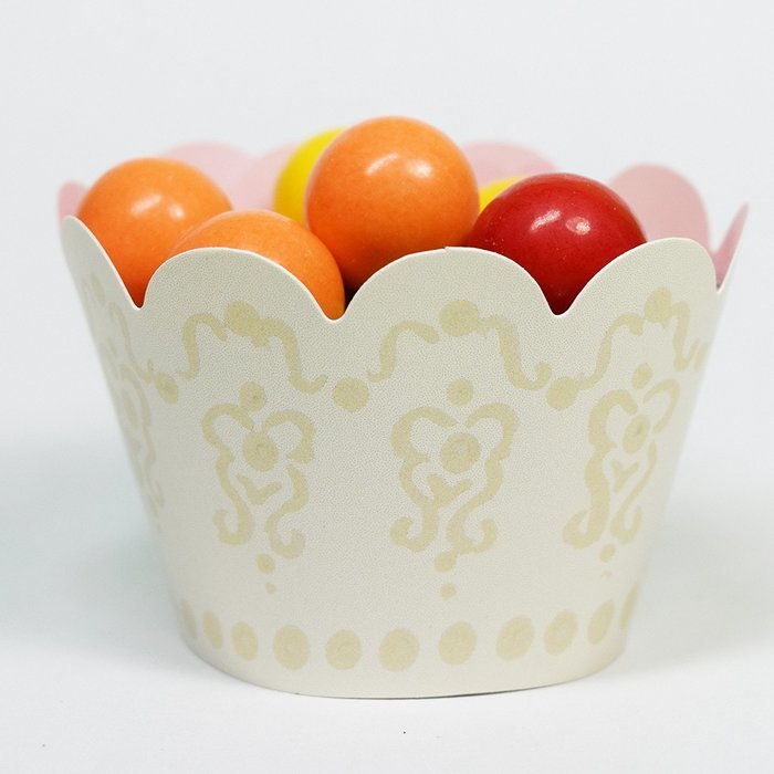 MINI Cupcake Wrappers Red and White Polka Dot, Solid, 24 Wraps, Confetti Couture Party Supplies N9