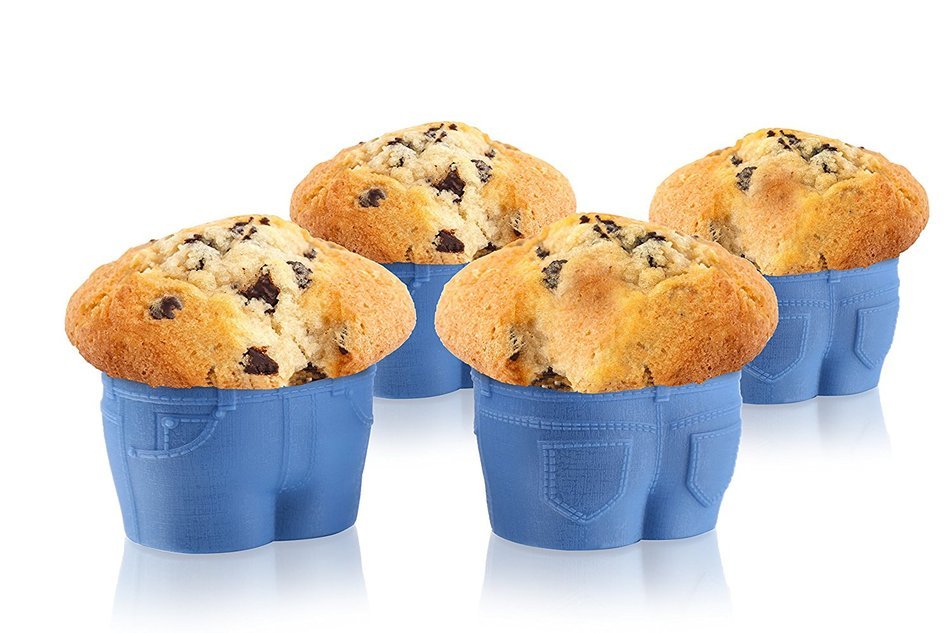 STech Denim-Style MUFFIN TOPS Baking Cups, Set of 4 N4