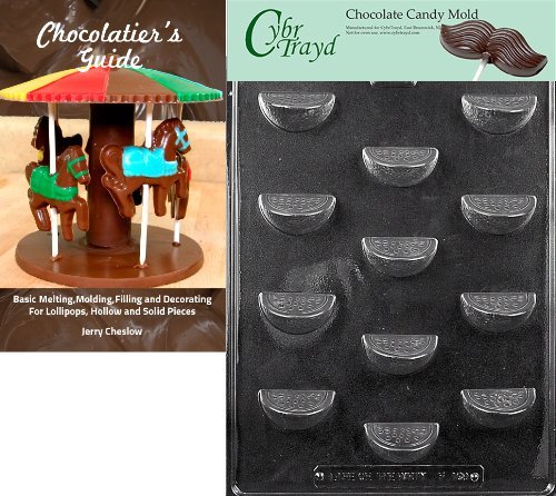 Cybrtrayd "Fruit Slices" Fruits and Vegetables Chocolate Candy Mold with Chocolatier's Guide